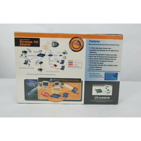 Linksys Instant Wireless PCI Adapter Model WDT11 NEW Sealed - Picture 2 of 5